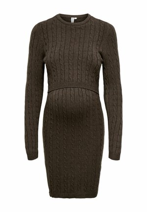 ONLY MATERNITY, KNITTED DRESS OLMMERA SHORT DRESS - Robe pull - chocolate brown