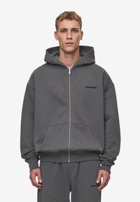 Pegador LOGO OVERSIZED JACKET - Majica s kapuljačom i patentnim zatvaračem - washed anthracite