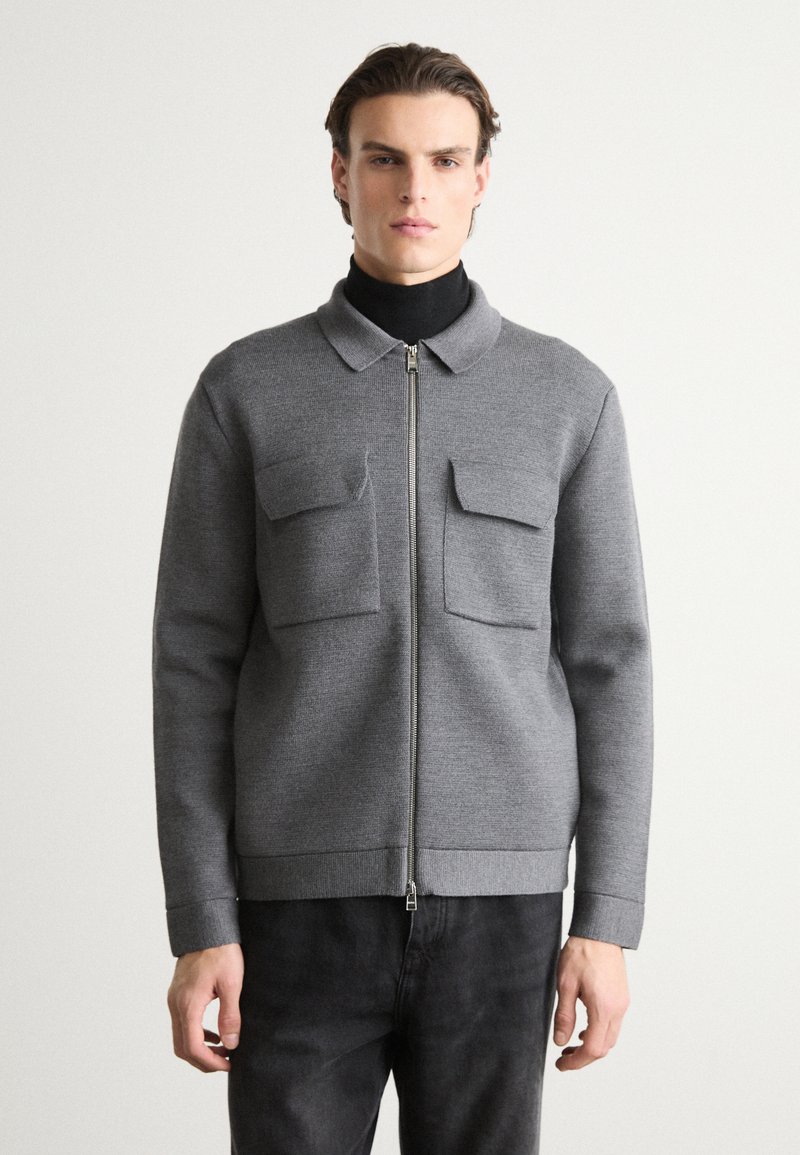 BOSS BELLOTTO - Adīta jaka - medium grey