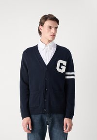 GANT VARSITY CARDIGAN - Cardigan - evening blue