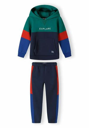 HOODIE COLOUR BLOCK AND JOGGERS SET  - Trenirka - navy green blue