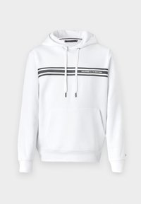 CENTRAL CHEST STRIPE HOODY UNISEX - Sweatshirt - white