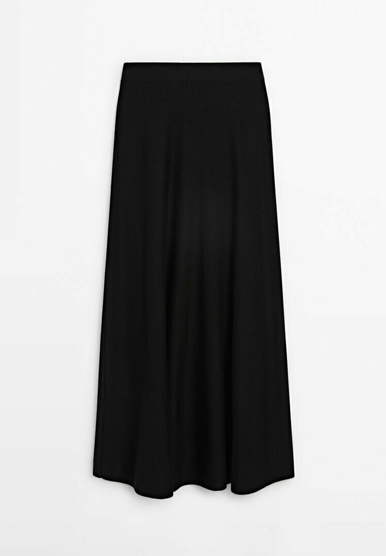 Massimo Dutti LONG CO-ORD - Maxi skirt - black - Zalando