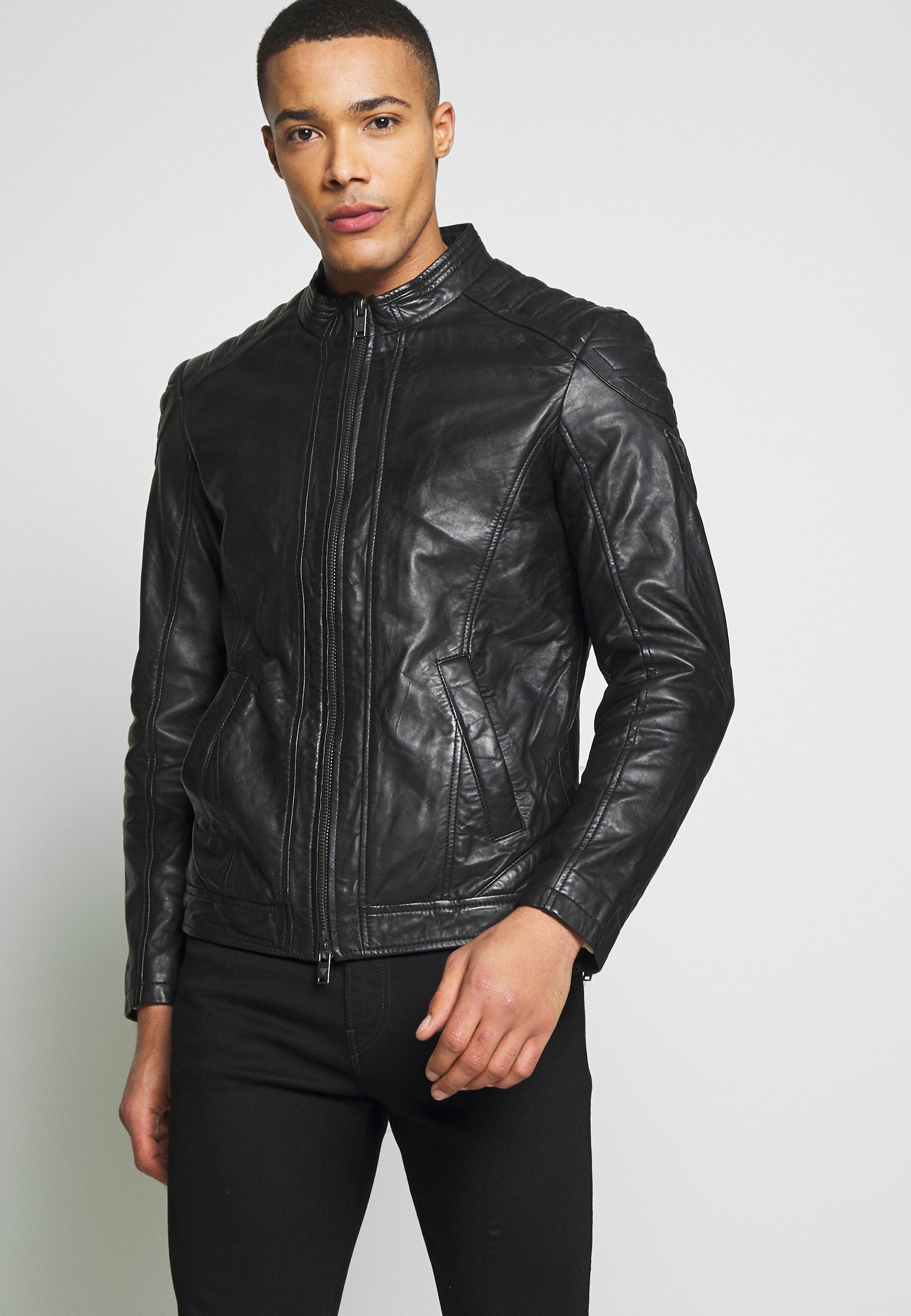 GLAM ROCK BIKER Leren jas jet black GLAM ROCK BIKER Leren jas jet black