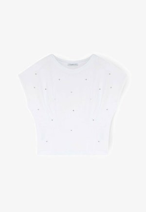 Motivi, T-SHIRT CON PIETRE RICAMATE - T-shirt imprimé - bianco
