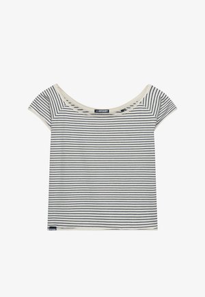 Superdry & Co, SUPERDRY BARDOT SHORT SLEEVE OFF SHOULDER - T-shirts print - richest navy stripe
