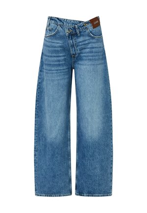 LIU JO, LIU JO STRAIGHT JEANS WITH ASYMMETRIC WAISTBAND - Straight leg jeans - blue