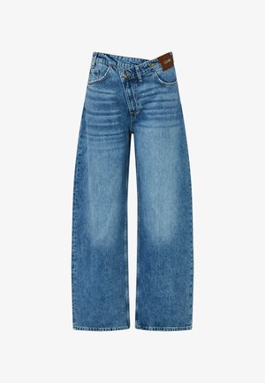 LIU JO, LIU JO STRAIGHT JEANS WITH ASYMMETRIC WAISTBAND - Straight leg jeans - blue