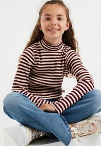 WE Fashion MYLA RIBIPE - Bluză cu mânecă lungă - burgundy red