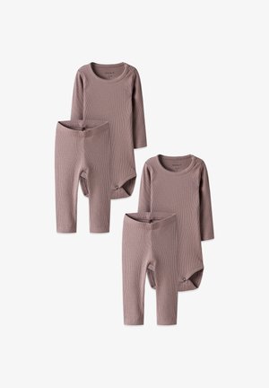 Name it, LANGARM BODY 2ER-SET DRUCKKNÖPFEN RUNDHALSAUSSCHNITT - Leggings - Hosen - pink-