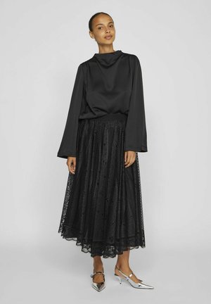 VILA MIT LANGEN ÄRMELN - Bluse - black beauty