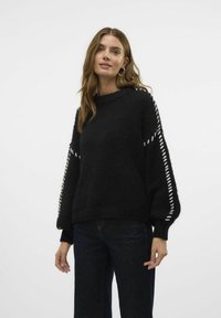 Vero Moda VMFENG O NECK  - Strickpullover - black