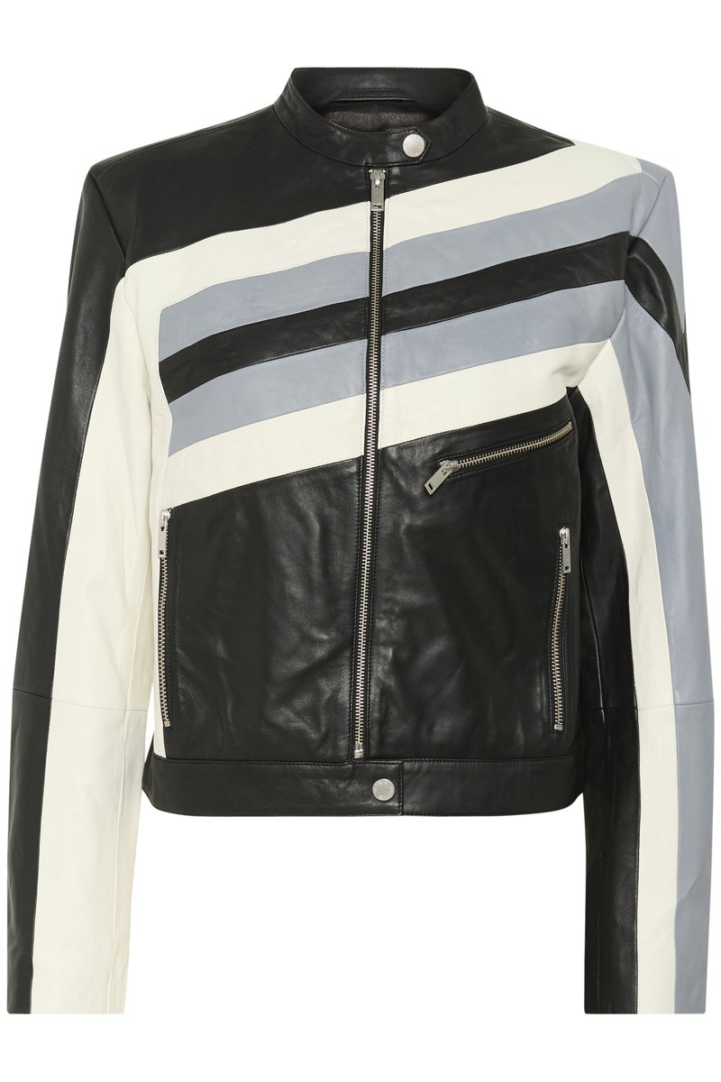 Gestuz Leren jas zwart