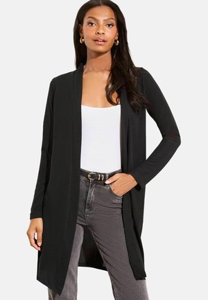 REGULAR FIT - LONGLINE - Kardigán - black