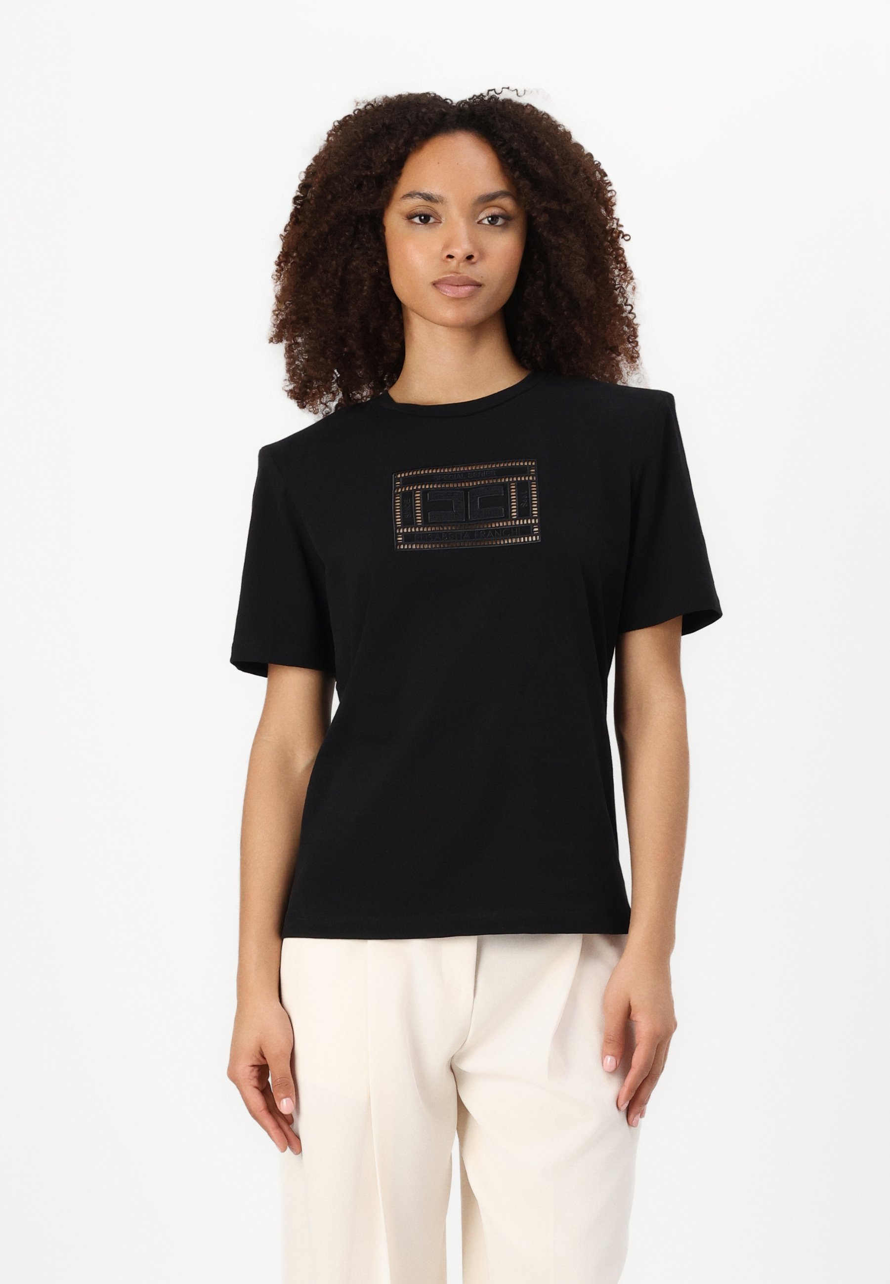 Tシャツ・カットソー ELISABETTA FRANCHI Woman T-Shirt Black MA031 110 ELISABETTA FRANCHI T-Shirt e Polo Donna MA03551E2-110 Nero
