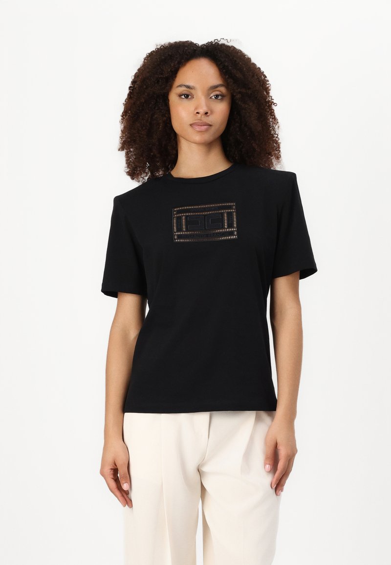 Elisabetta Franchi WOMEN - Tričko s potlačou - nero