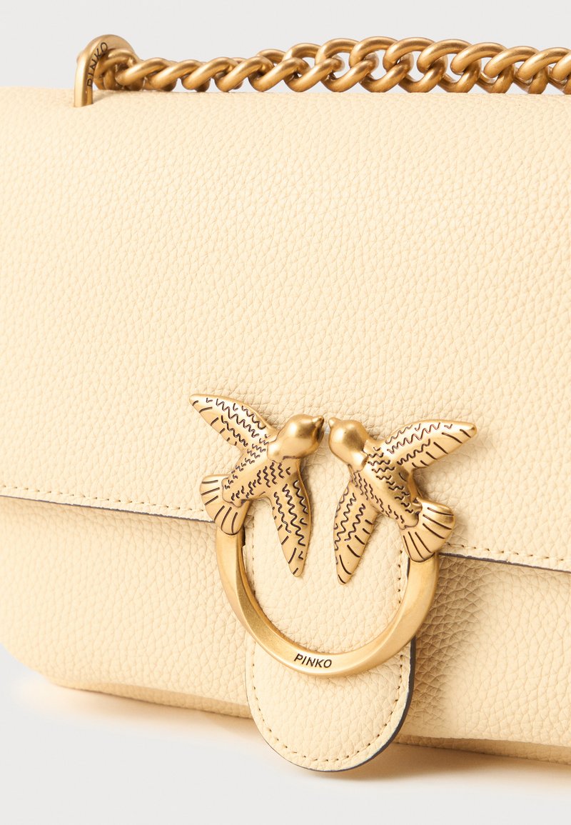 Pinko LOVE ONE SOFT MINI Sac bandoulière beige spiga di grano