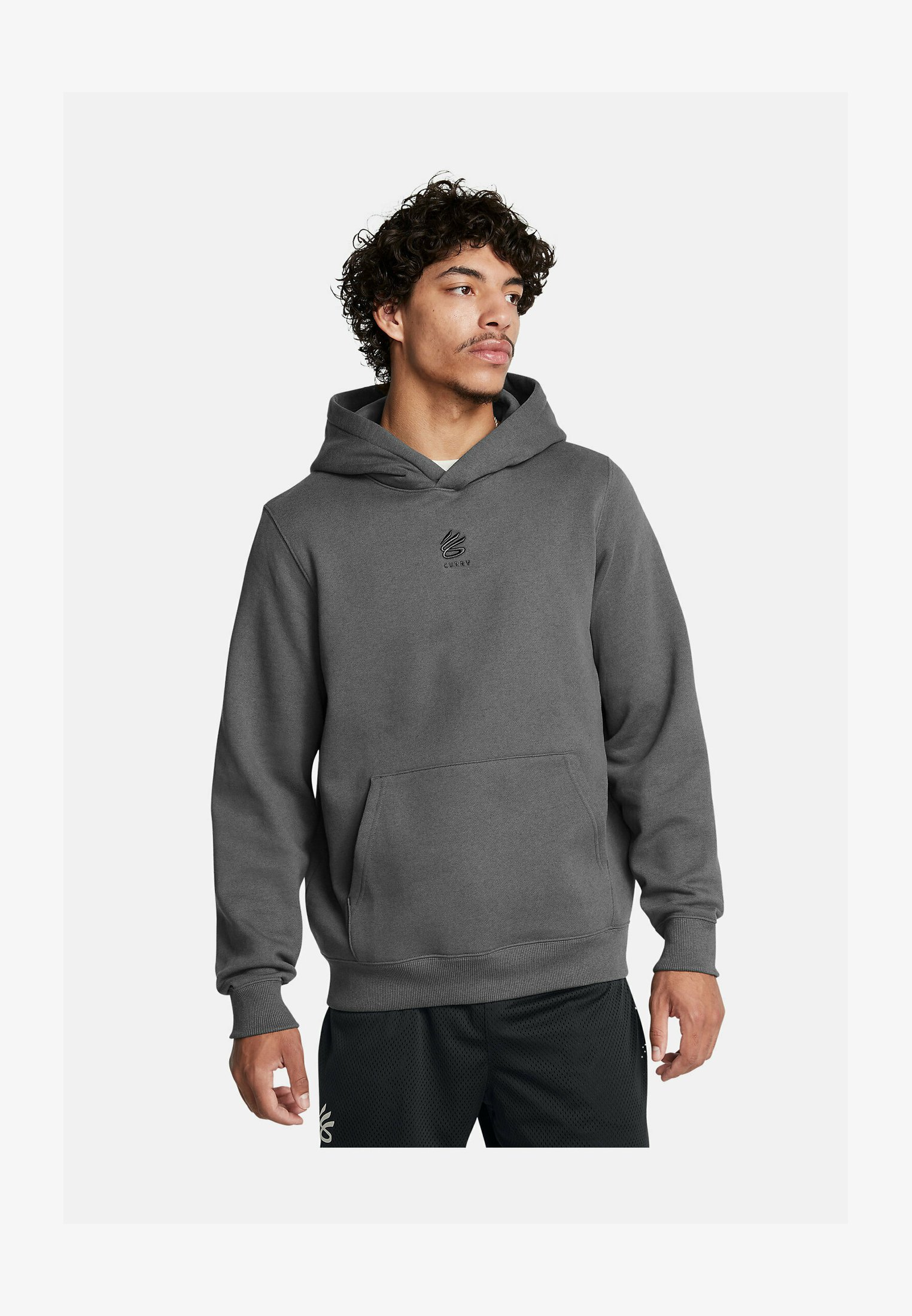 Felpa Con Cappuccio Uomo Grigio Scuro Mélange - Trattore Agricolo - 80% Cotone 20% Poliestere 280 G/m²