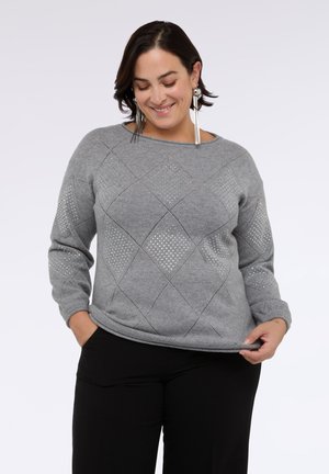 CON LAVORAZIONE A ROMBI - Stickad tröja - grigio