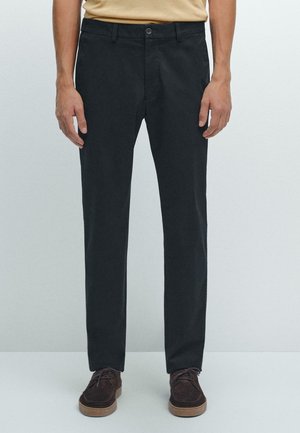 SLIM FIT WITH ELASTIC SIDE DETAIL - Pantalon classique - dark blue