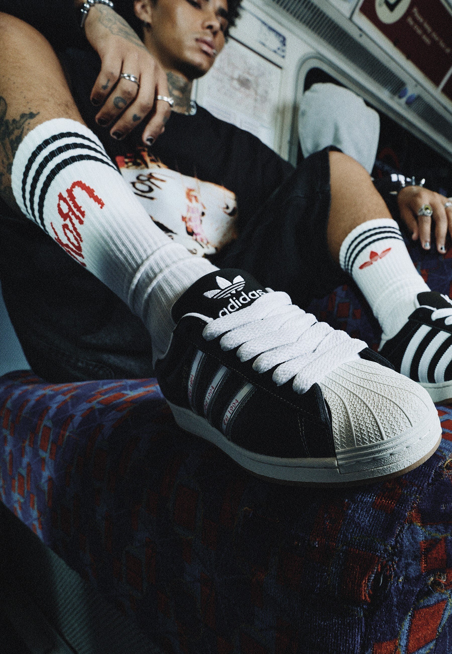 adidas Originals SUPERSTAR KORN - Trainers - core black transl