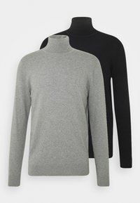 2 PACK - Jersey de punto - black/mottled light grey