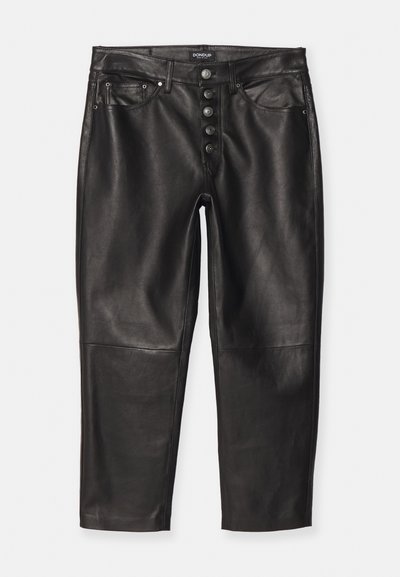 Dondup KOONS BUTTON - Nahkahousut - black