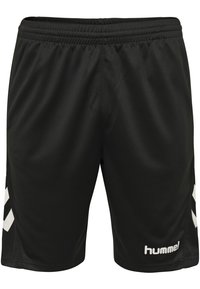 Pantaloni sportivi neri realizzati in tessuto liscio e leggero. Presentano un logo bianco e un motivo a chevron sui lati. Vita elastica per una vestibilità ottimale.