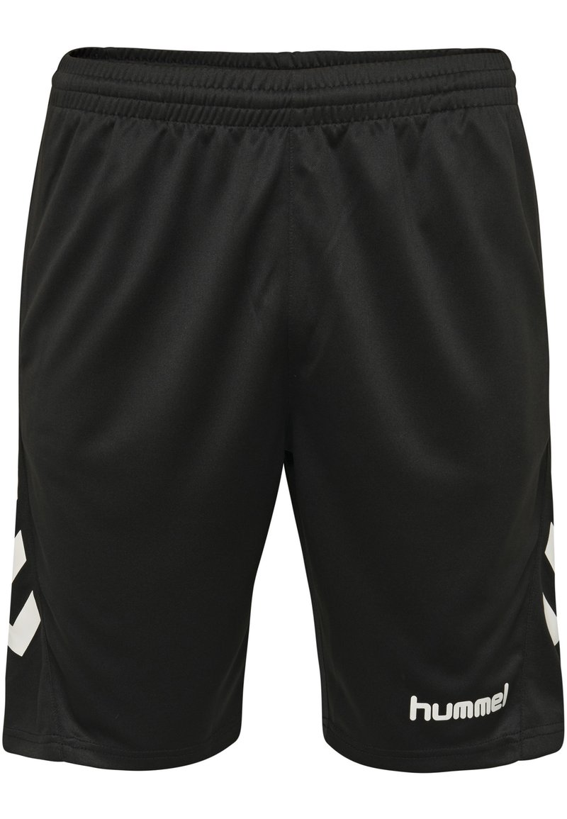 Pantaloni sportivi neri realizzati in tessuto liscio e leggero. Presentano un logo bianco e un motivo a chevron sui lati. Vita elastica per una vestibilità ottimale.