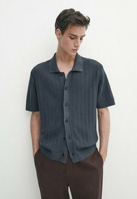 Massimo Dutti SHORT SLEEVE - Shirt - dark blue