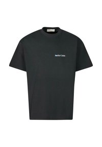 Tricou din bumbac negru, cu guler rotund și mâneci scurte, având un mic logo albastru "Another Cotton" pe pieptul stâng.