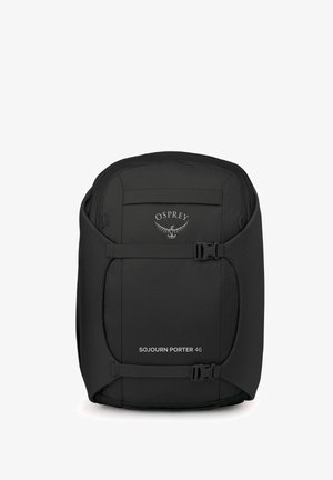 La mochila Black Osprey Sojourn Porter 46 cuenta con un tejido suave y duradero, un compartimento principal espacioso y cierres de hebilla seguros.