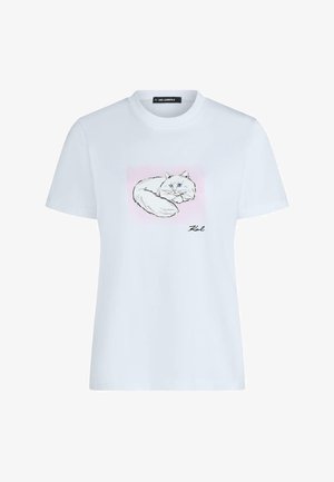 KARL LAGERFELD, PORTRAIT REGULAR T-SHIRT - T-shirt imprimé - white