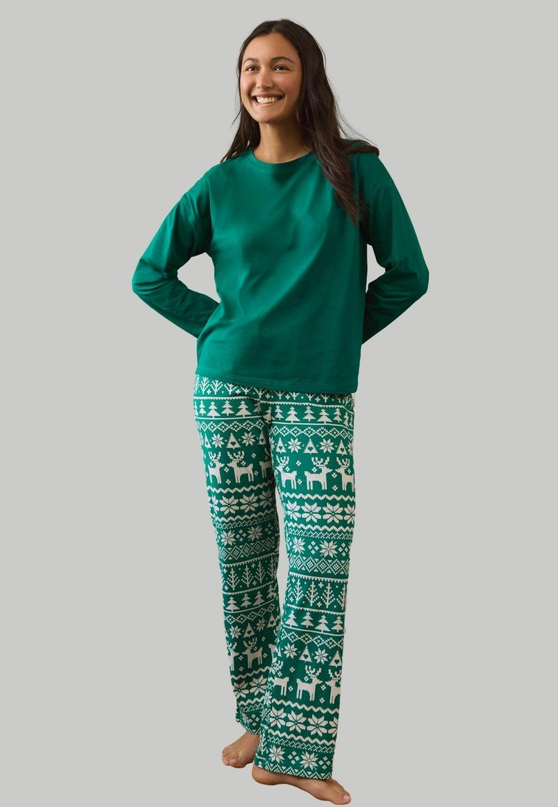 Next FAIRISLE PATTERN LONG SLEEVE - Pigiama - green