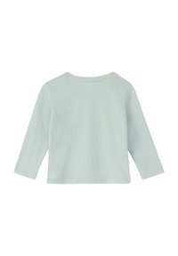 Langarmshirt in zartem Mintgrün, aus weicher Baumwolle. Verfügt über einen runden Halsausschnitt und einen geraden Saum mit minimalen Nähdetails.
