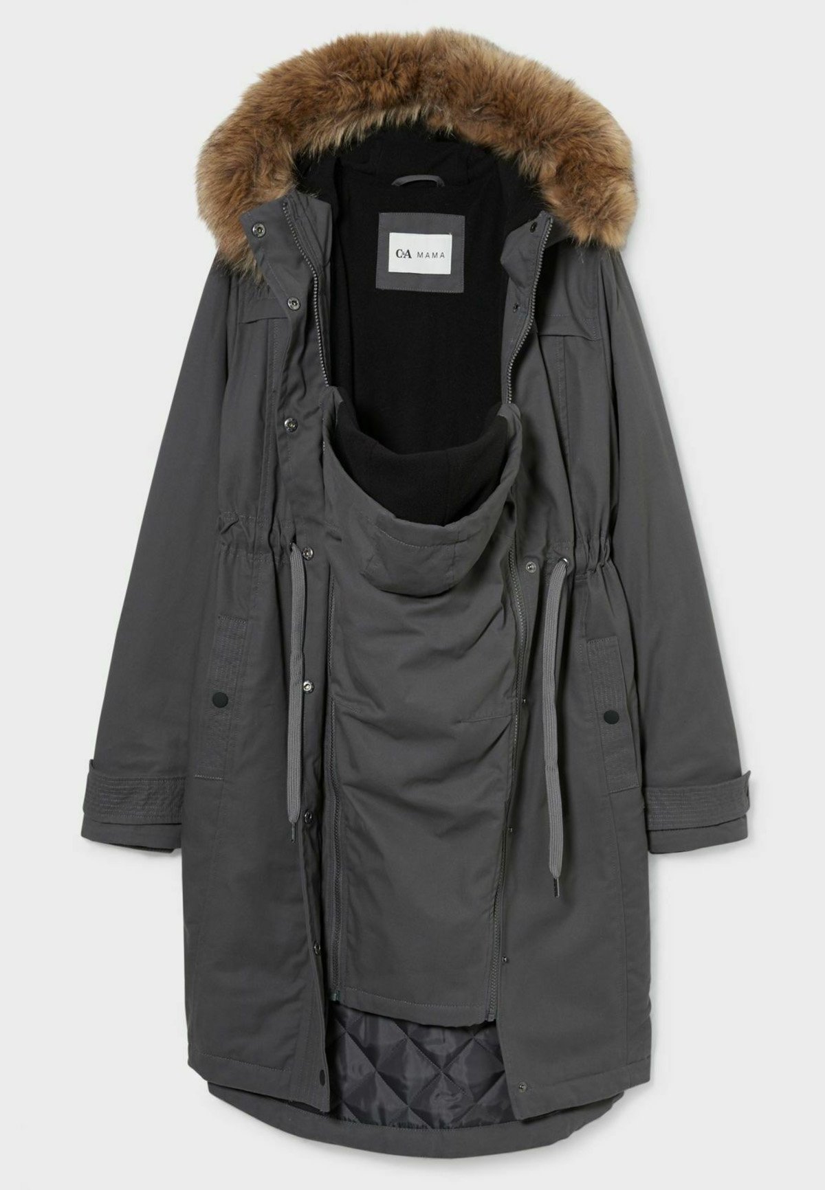dark grey winter coat