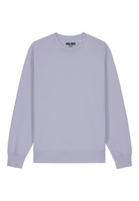 Lila sweatshirt met een ronde hals, lange mouwen, ribgebreide boorden en zoom. Gemaakt van zachte stof, met een eenvoudig, effen kleurontwerp.