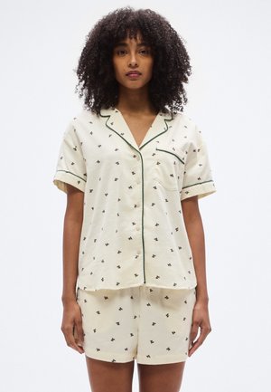 SHORT PJ - Nattøj sæt - off-white/green