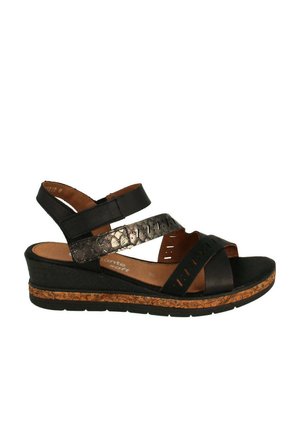 Sandalen met sleehak - black