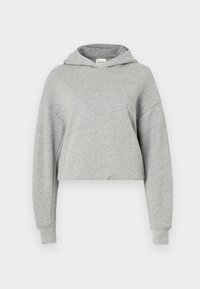 FOLDED HEM HOODIE - Sudadera - light grey melange