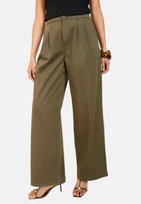 WIDE LEG - Stoffhose - khaki green