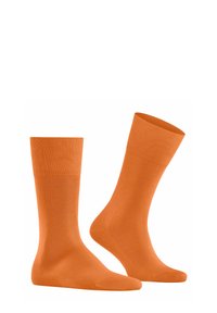 Baumwollorange Socken mit einer glatten Textur, geripptem Bündchen und einem knöchellangen Design. Geeignet für die Freizeit.