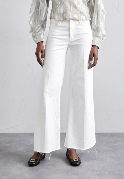 Mother THE ROLLER FRAY - Wide leg - white denim