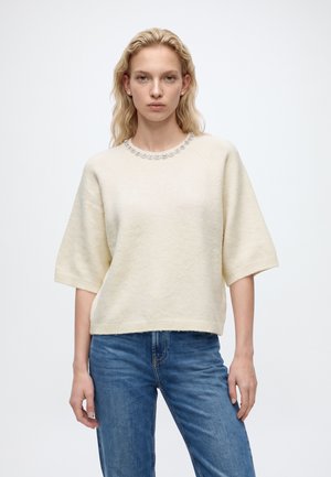 JDY, JDYALVA LIFE 3/4 EMBELLISH PULL  - Pullover - crème brûlée