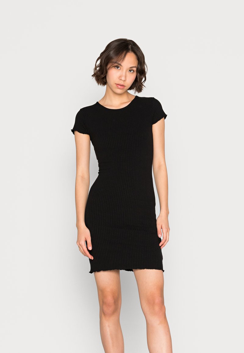 Damen Freizeitkleider | Nly by Nelly FRILL EDGE DRESS Etuikleid black/schwarz - BD61525 Damen Freizeitkleider | Nly by Nelly FRILL EDGE DRESS Etuikleid black/schwarz - BD61525