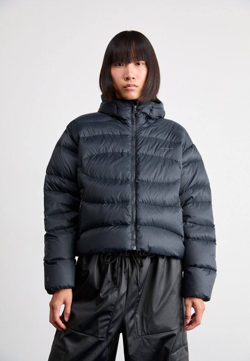 Salomon OUTLINE CROP - Μπουφάν με πούπουλα - deep black