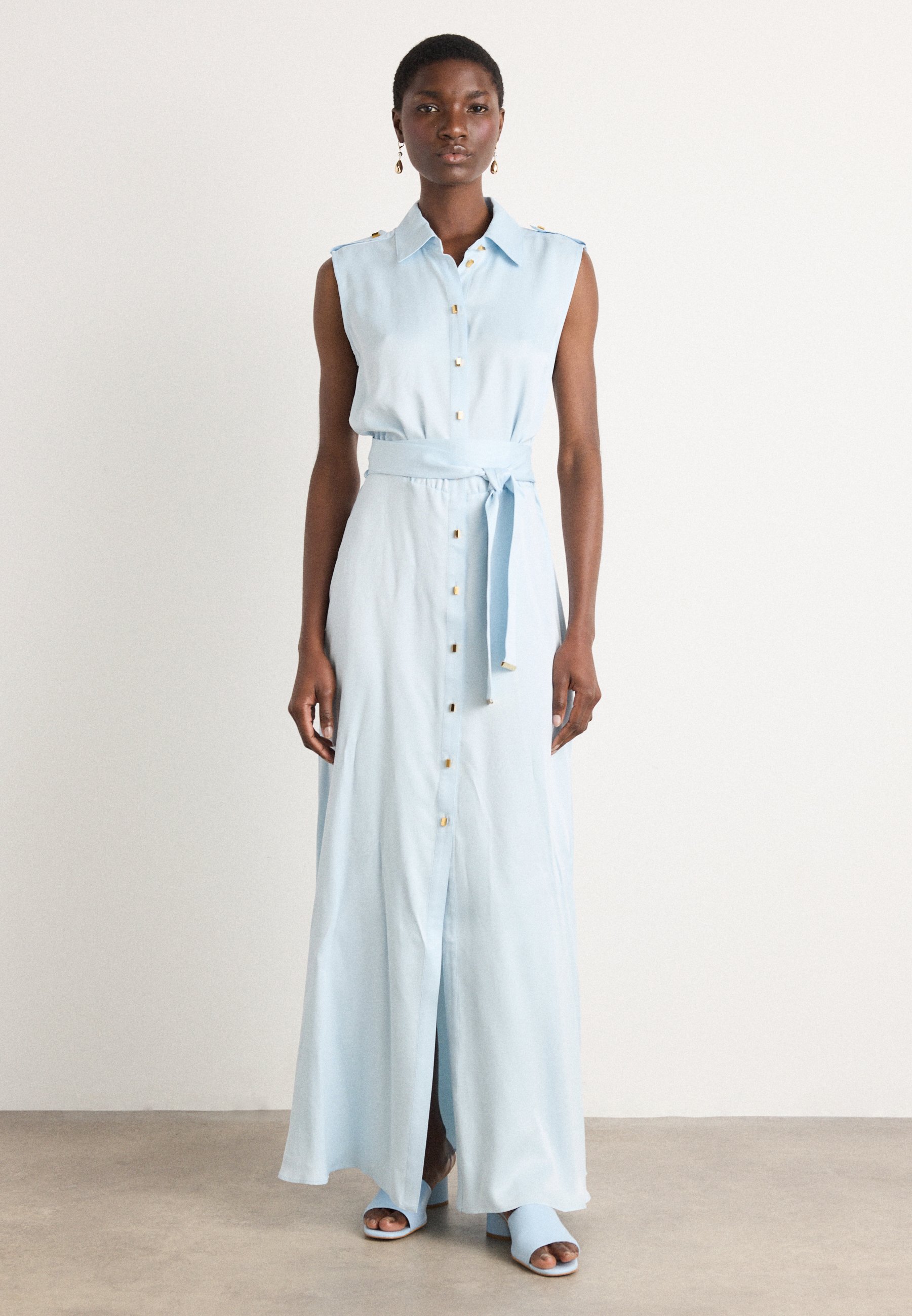icy blue long dress Klairee Halter Lace Maxi Dress Icy Blue