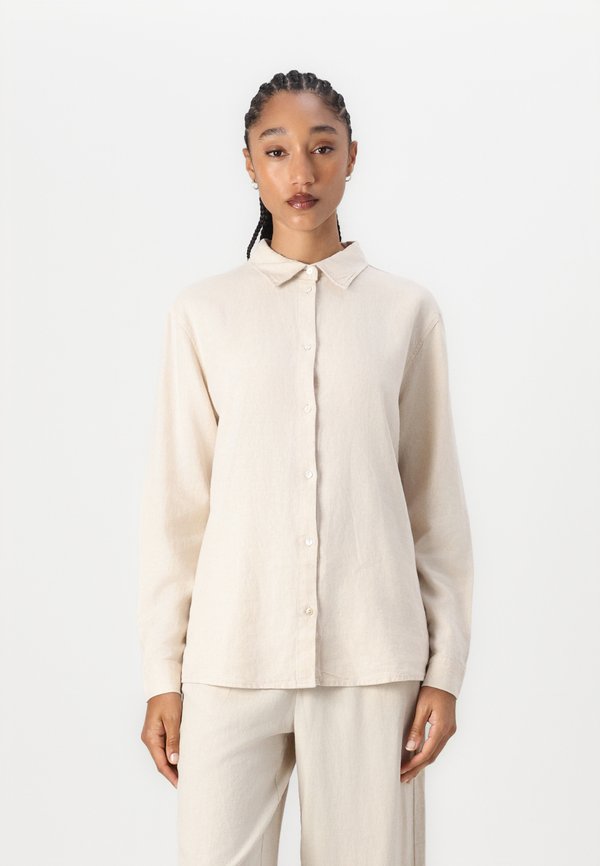 LINNO - Button-down blouse - natural ecru