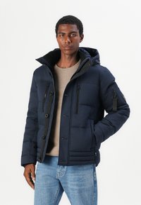 TOM TAILOR PUFFER WITH HOOD - Winterjacke - sky captain blue