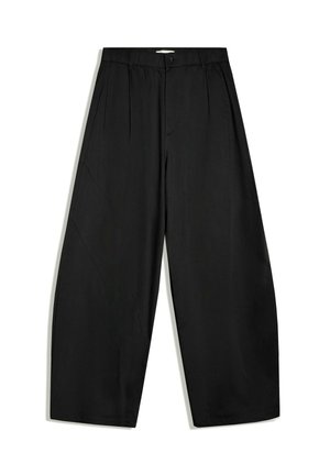 Bershka, BARREL WITH DARTS - TROUSERS - Pantaloni - black